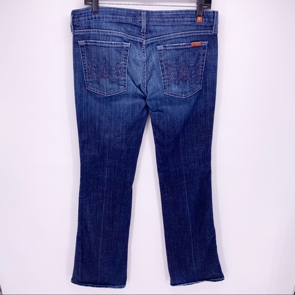 7FAM A-Pocket Bedazzled Flare Jeans Size 31 - Picture 11 of 11